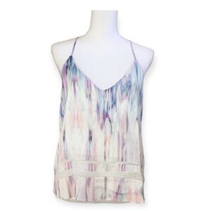 Townsen Pink Purple Sleeveless Strappy Watercolor Pastel Top Medium